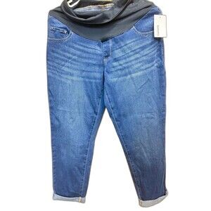 Sonoma Maternity Girlfriend Jeans Size 8 Over Belly Panel Blue Denim NWT